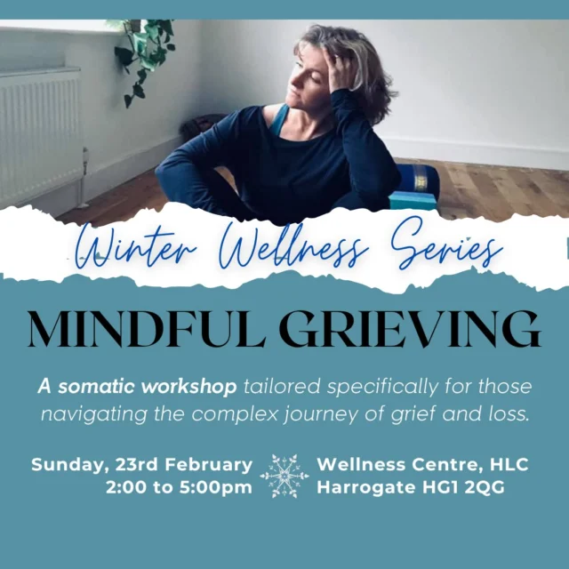 Whether it’s due to bereavement, divorce, job loss, chronic illness, or menopausal changes, grief is a complex journey that often manifests in the body.  Denial and isolation exacerbate the challenges of grief making winter a particularly challenging season.

This workshop is a unique collaboration with @louise_bloomfield_wellbeing, a certified grief and bereavement therapist.  I will introduce somatic movement to gently help move grief through the body while Louise will guide participants through a sharing circle and journaling prompts.  This workshop will offer participants a preview of a six-week course Louise and I are designing for release soon. 

As a 200hr Mindful Grieving Yoga Therapy teacher and Louise, a certified therapist, your safety and confidentiality are our priority.

Support your best self in the very best way.

#yogaharrogate #yogaharrogateclasses #mindfulnessyoga #inclusiveyoga #inclusiveyogaspaces #yoganorthyorkshire #mindfulmovementclass #harrogateyoga #winterwellness #winterwellnessseries #grieftherapyharrogate #grieftherapyyork #mindfulgrieving #harrogatedivorce #harrogatebereavement #petlosssupport #harrogatemenopause